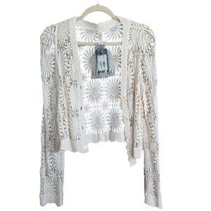 BNWT MAHINA Button Up Crochet Cardigan